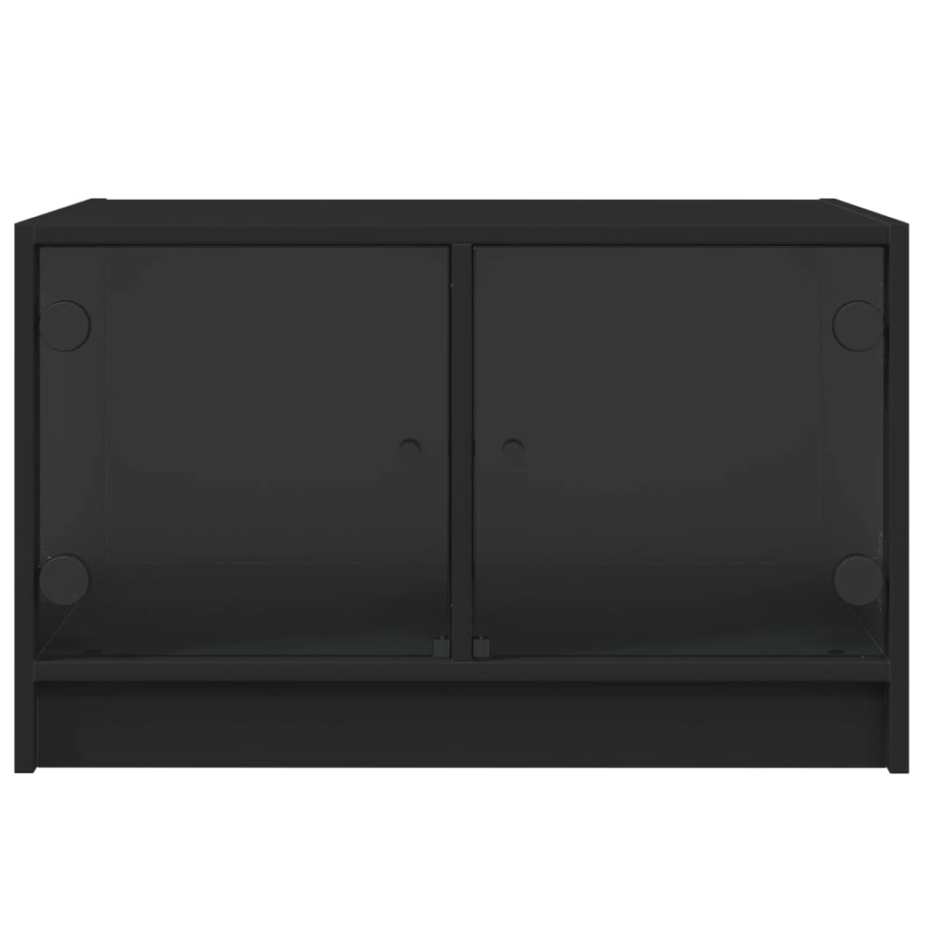 Salontafel met glazen deuren 68x50x42 cm zwart is nu te koop bij PeponiXL, paradijselijk wonen!