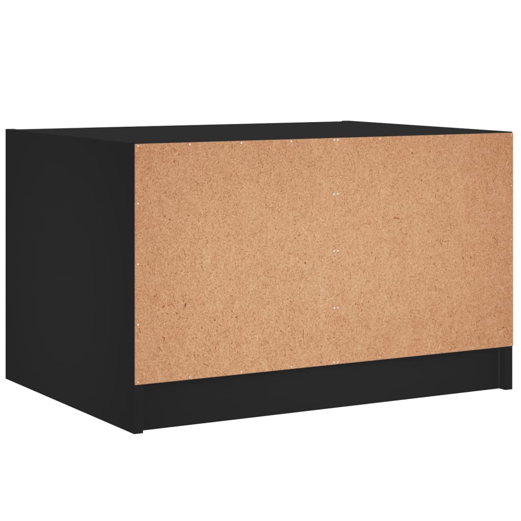 Salontafel met glazen deuren 68x50x42 cm zwart is nu te koop bij PeponiXL, paradijselijk wonen!