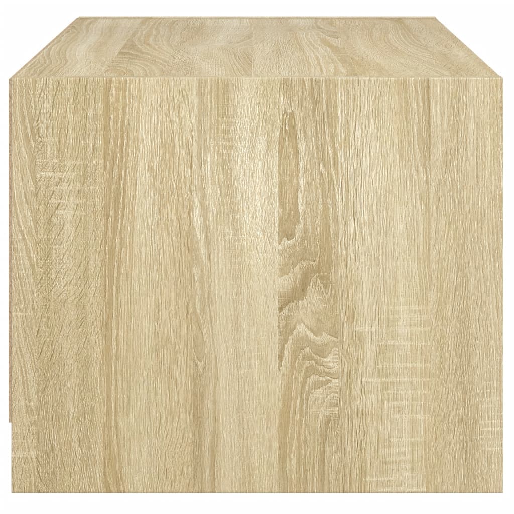 Salontafel met glazen deuren 68x50x42 cm sonoma eikenkleurig is nu te koop bij PeponiXL, paradijselijk wonen!