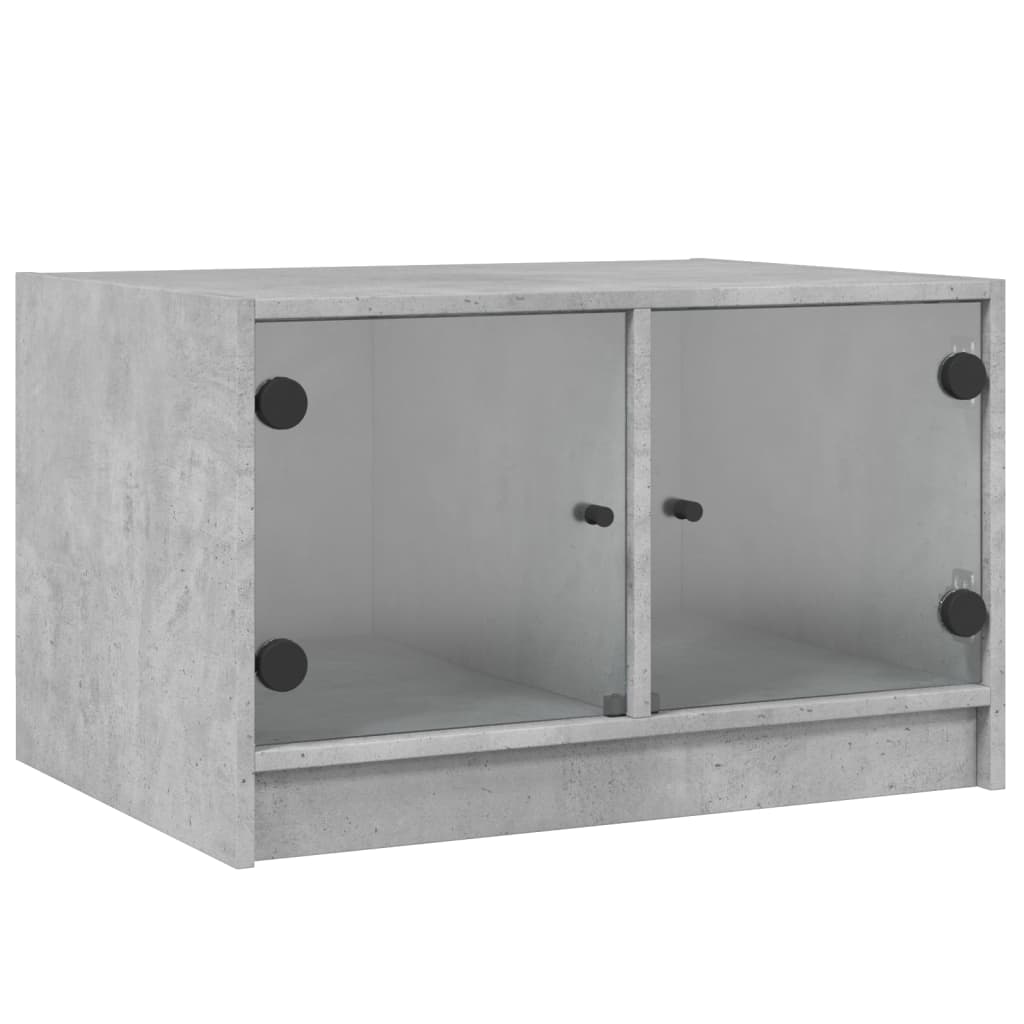 Salontafel met glazen deuren 68x50x42 cm betongrijs is nu te koop bij PeponiXL, paradijselijk wonen!