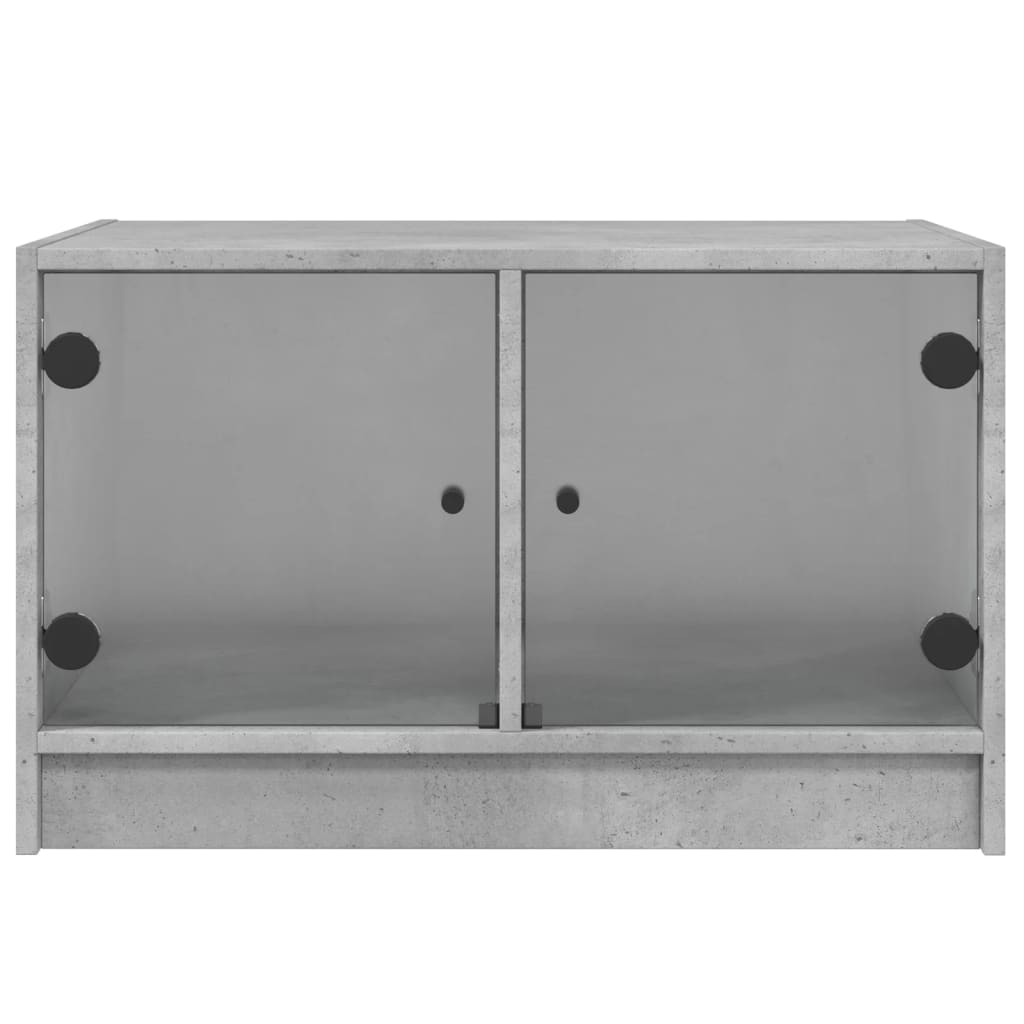 Salontafel met glazen deuren 68x50x42 cm betongrijs is nu te koop bij PeponiXL, paradijselijk wonen!