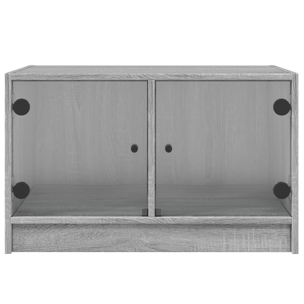Salontafel met glazen deuren 68x50x42 cm grijs sonoma eiken is nu te koop bij PeponiXL, paradijselijk wonen!