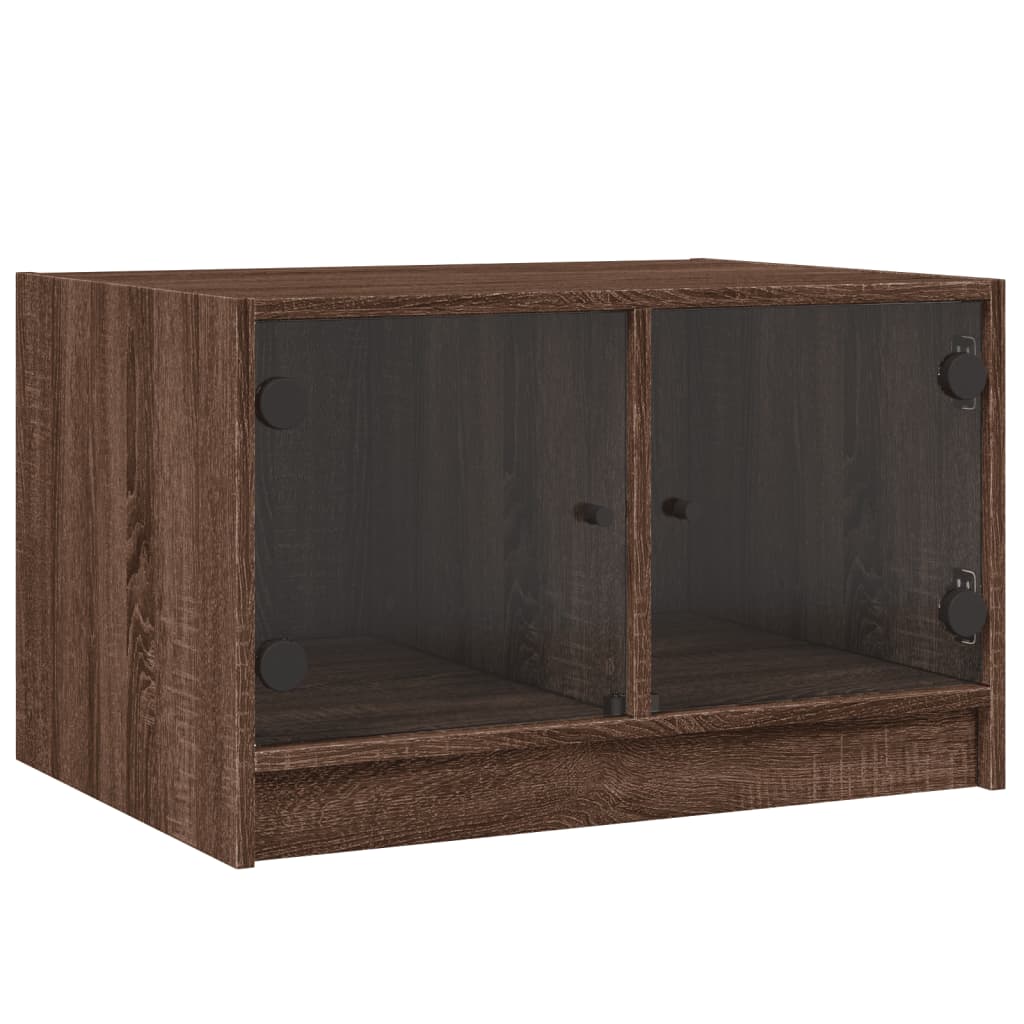 Salontafel met glazen deuren 68x50x42 cm bruin eikenkleur is nu te koop bij PeponiXL, paradijselijk wonen!
