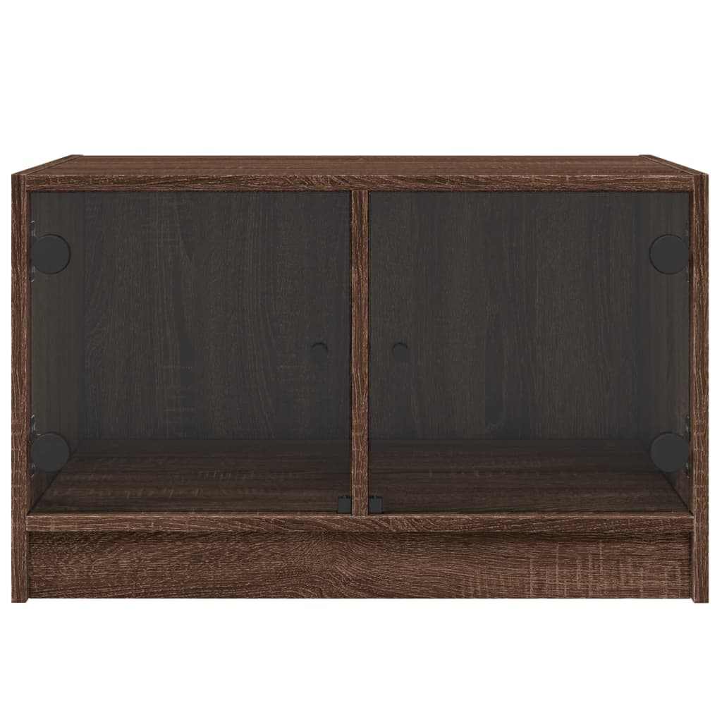 Salontafel met glazen deuren 68x50x42 cm bruin eikenkleur is nu te koop bij PeponiXL, paradijselijk wonen!