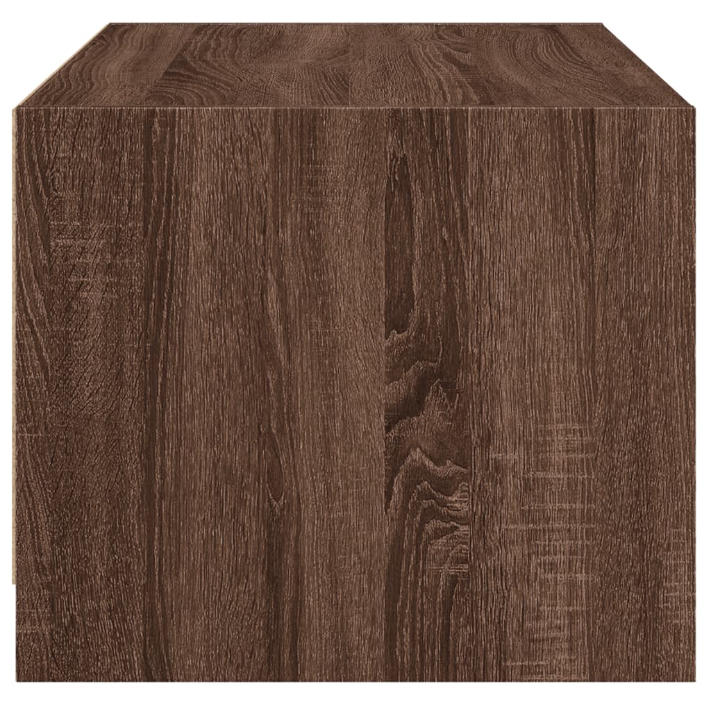 Salontafel met glazen deuren 68x50x42 cm bruin eikenkleur is nu te koop bij PeponiXL, paradijselijk wonen!