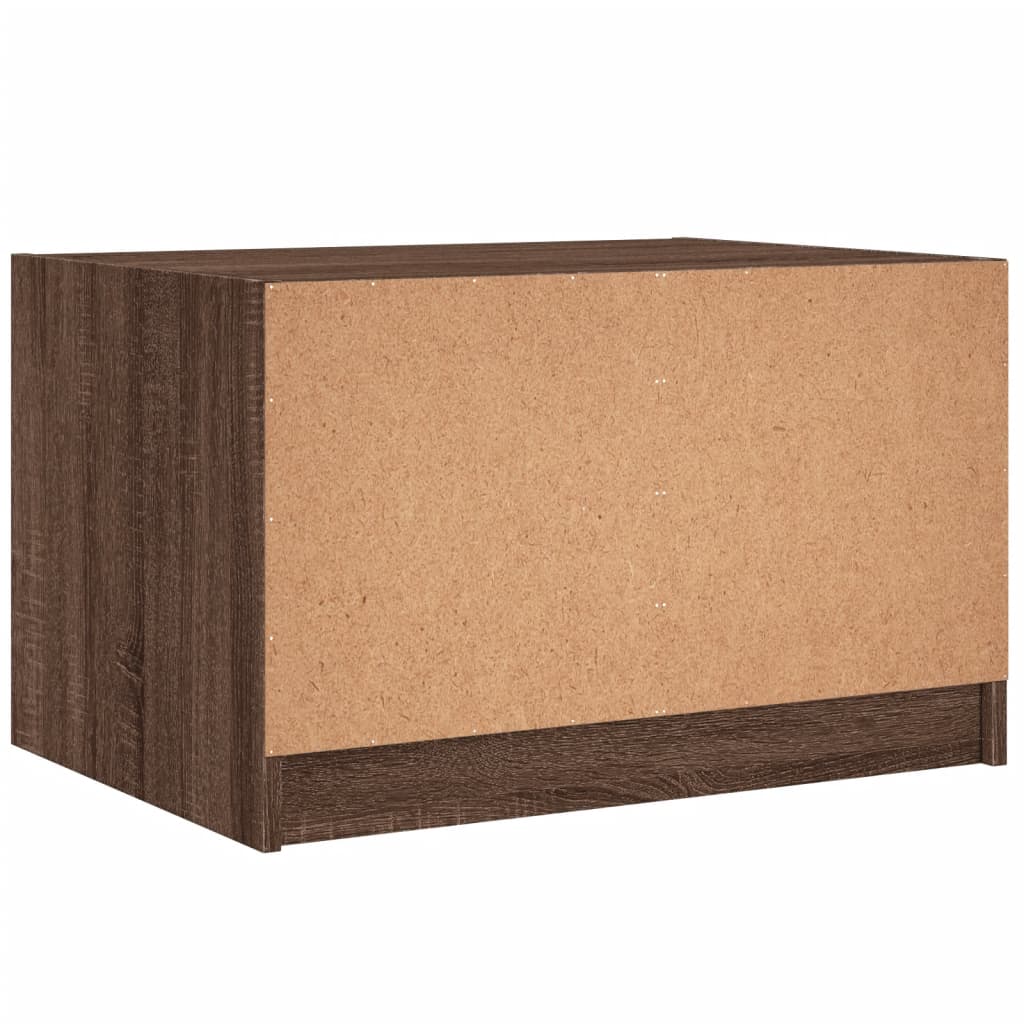 Salontafel met glazen deuren 68x50x42 cm bruin eikenkleur is nu te koop bij PeponiXL, paradijselijk wonen!