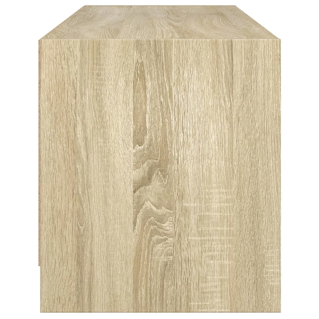 Tv-meubel met glazen deuren 102x37x42 cm sonoma eikenkleurig is nu te koop bij PeponiXL, paradijselijk wonen!