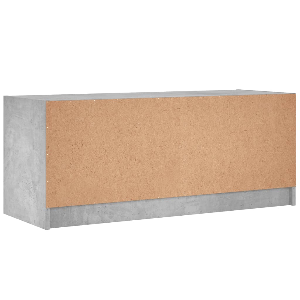 Tv-meubel met glazen deuren 102x37x42 cm betongrijs is nu te koop bij PeponiXL, paradijselijk wonen!