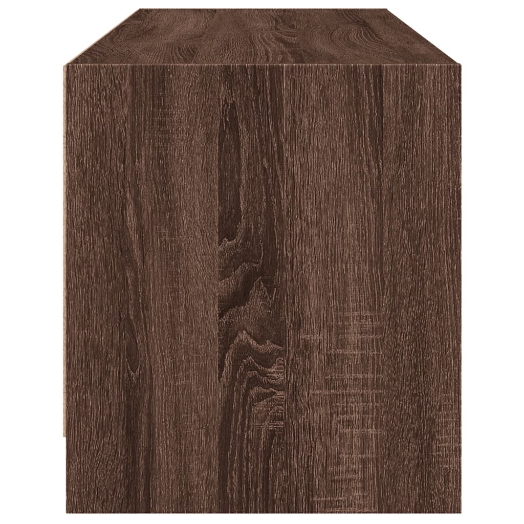 Tv-meubel met glazen deuren 102x37x42 cm bruin eikenkleur is nu te koop bij PeponiXL, paradijselijk wonen!