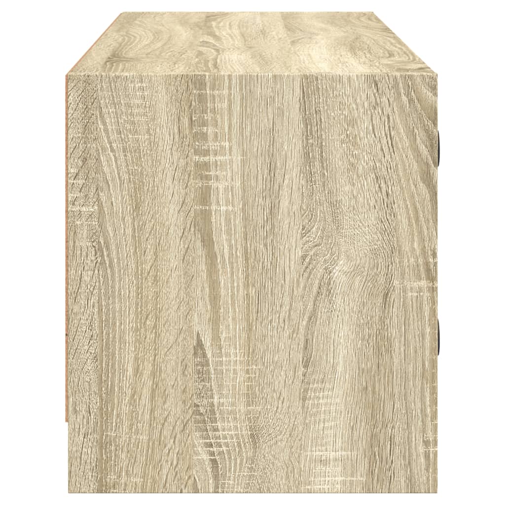 Tv-meubel met glazen deuren 102x37x42 cm sonoma eikenkleurig is nu te koop bij PeponiXL, paradijselijk wonen!