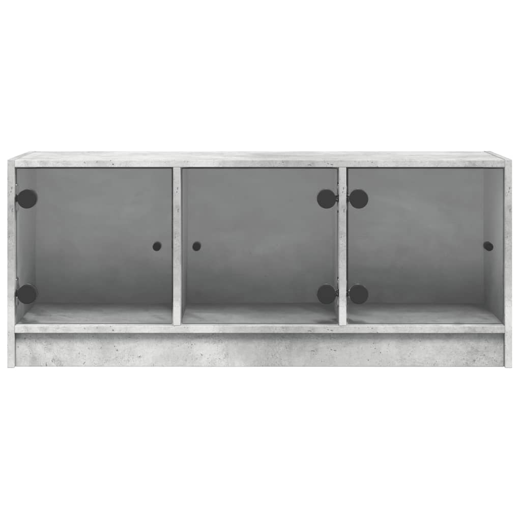 Tv-meubel met glazen deuren 102x37x42 cm betongrijs is nu te koop bij PeponiXL, paradijselijk wonen!