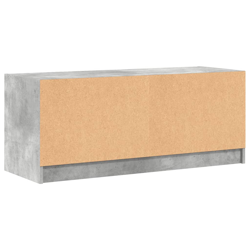 Tv-meubel met glazen deuren 102x37x42 cm betongrijs is nu te koop bij PeponiXL, paradijselijk wonen!