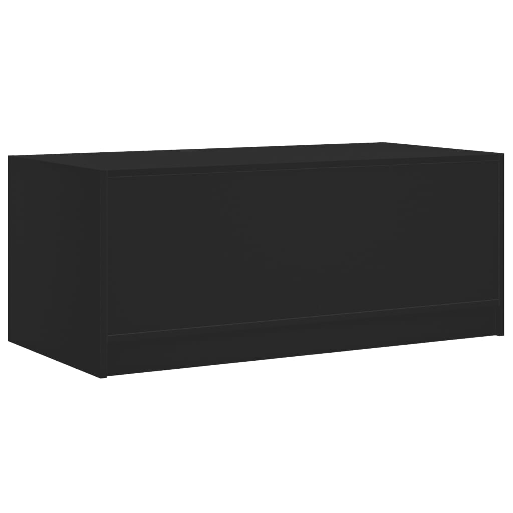 Salontafel met glazen deuren 102x50x42 cm zwart is nu te koop bij PeponiXL, paradijselijk wonen!