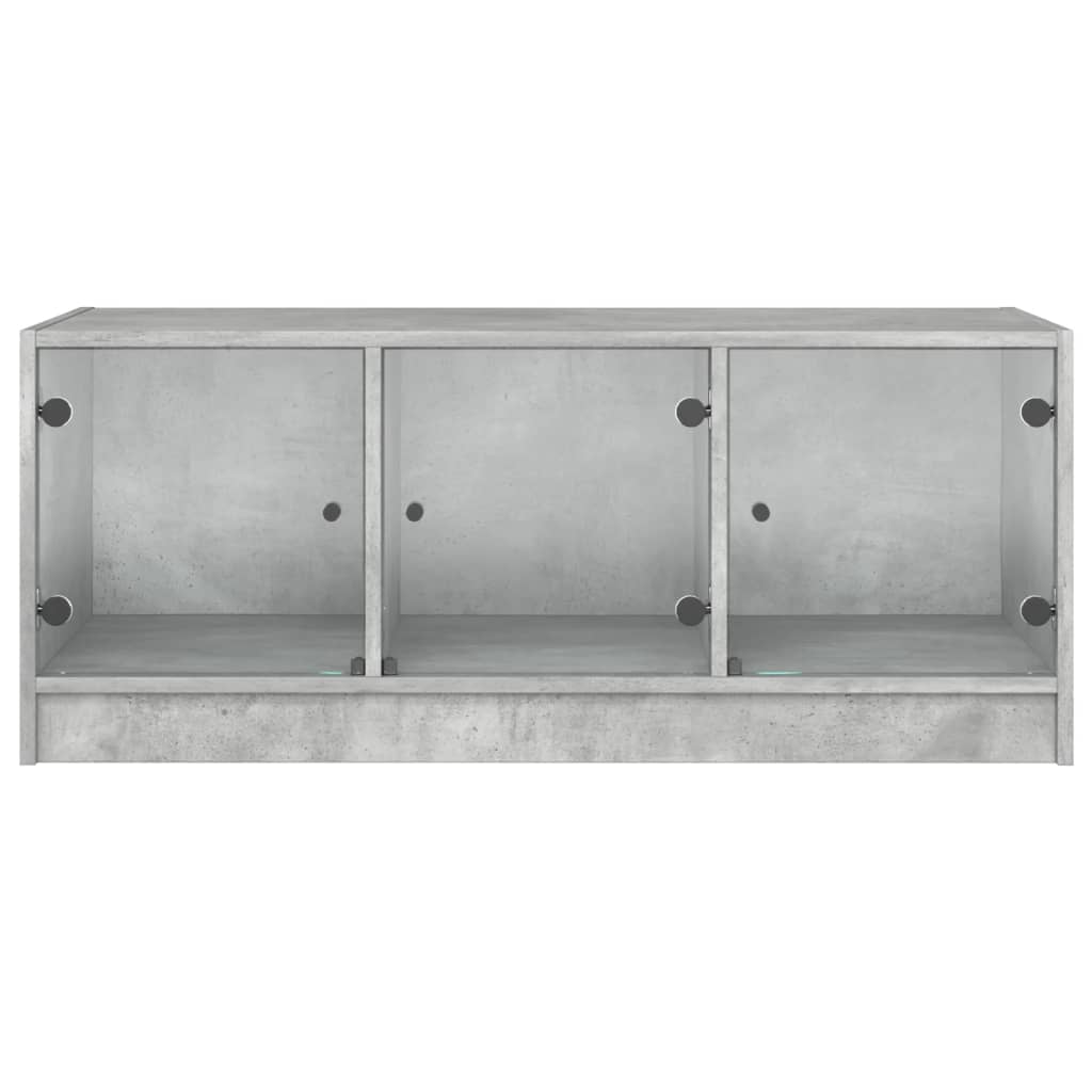Salontafel met glazen deuren 102x50x42 cm betongrijs is nu te koop bij PeponiXL, paradijselijk wonen!