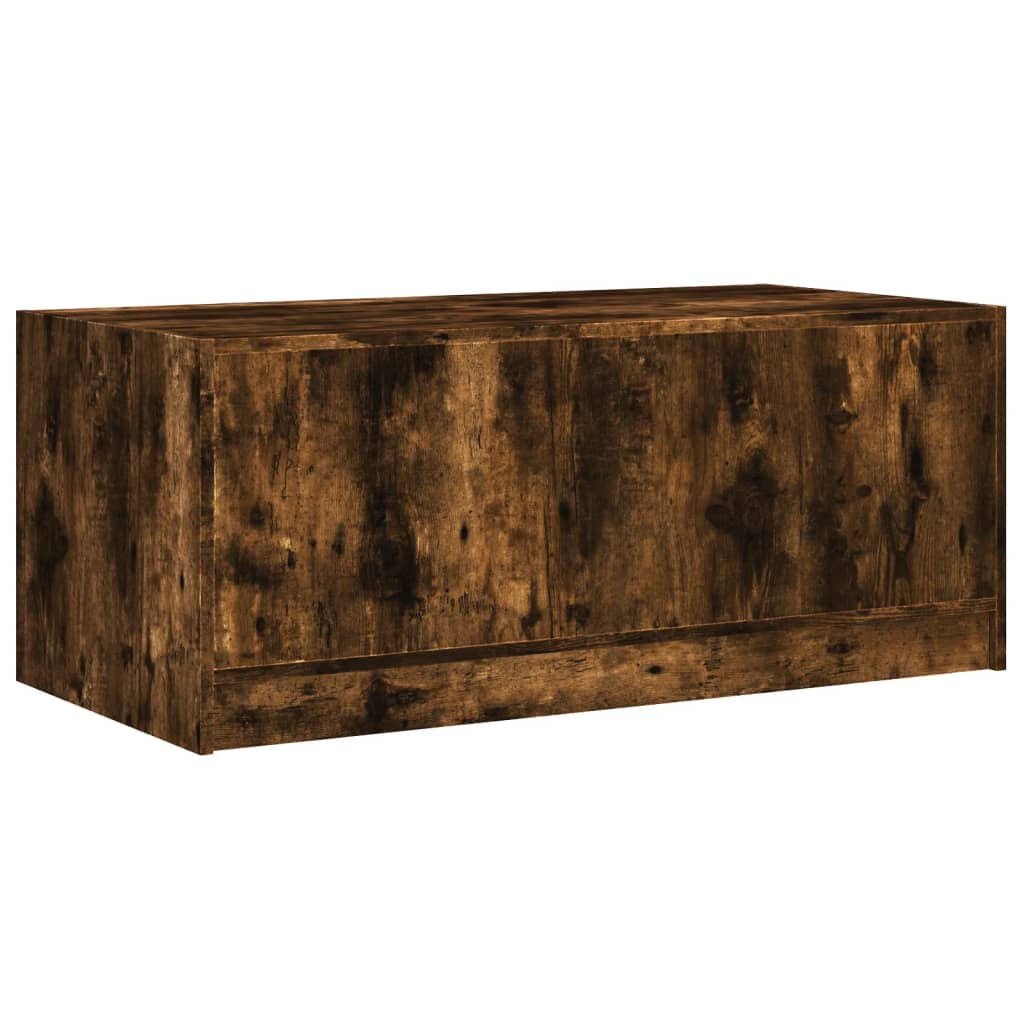 Salontafel met glazen deuren 102x50x42 cm gerookt eikenkleurig is nu te koop bij PeponiXL, paradijselijk wonen!