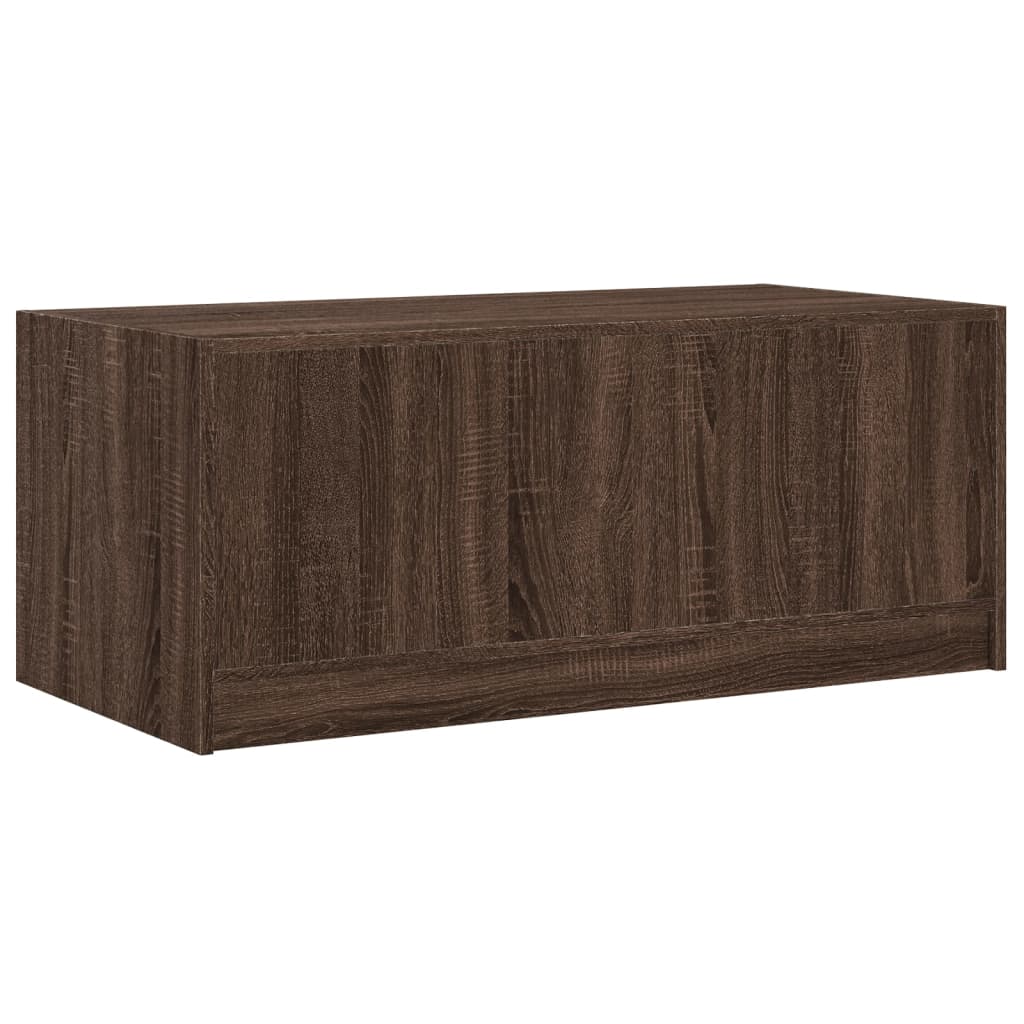 Salontafel met glazen deuren 102x50x42 cm bruin eikenkleur is nu te koop bij PeponiXL, paradijselijk wonen!