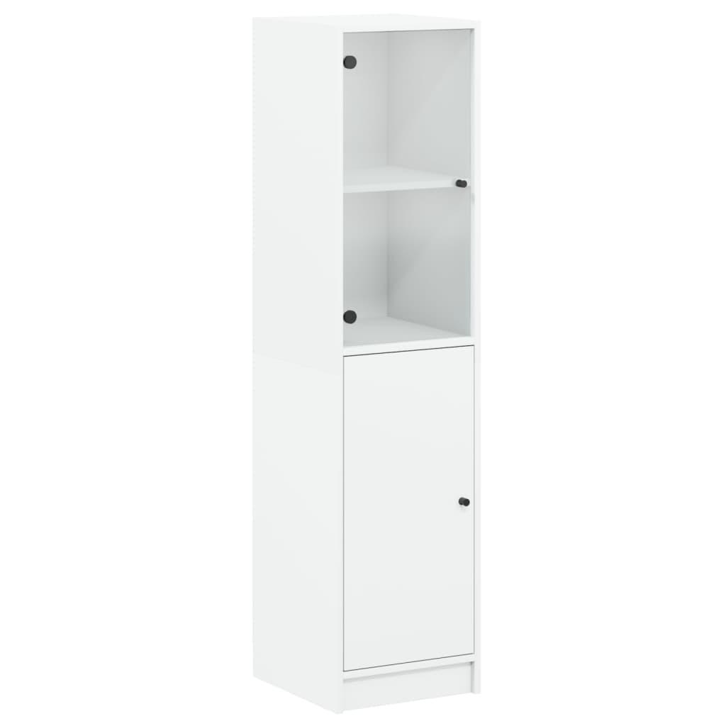 Hoge kast met glazen deur 35x37x142 cm wit is nu te koop bij PeponiXL, paradijselijk wonen!