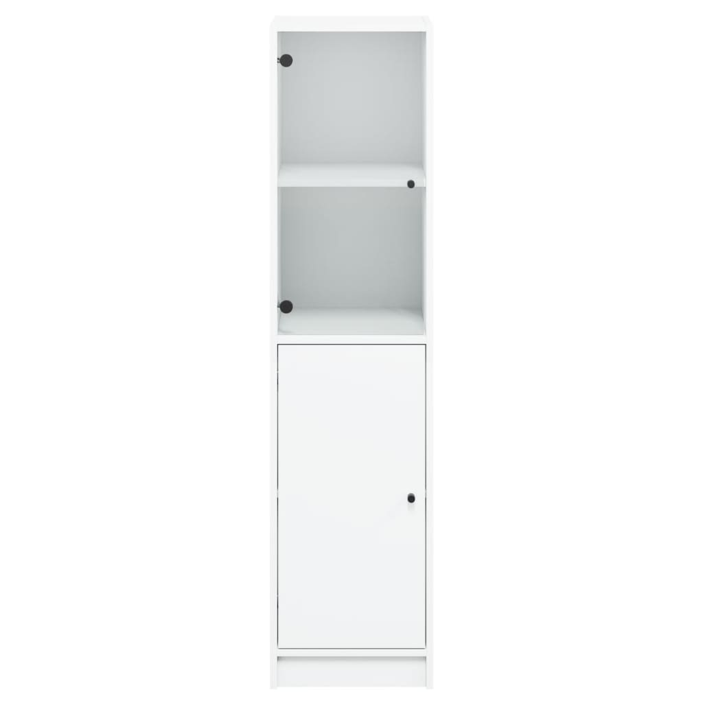 Hoge kast met glazen deur 35x37x142 cm wit is nu te koop bij PeponiXL, paradijselijk wonen!