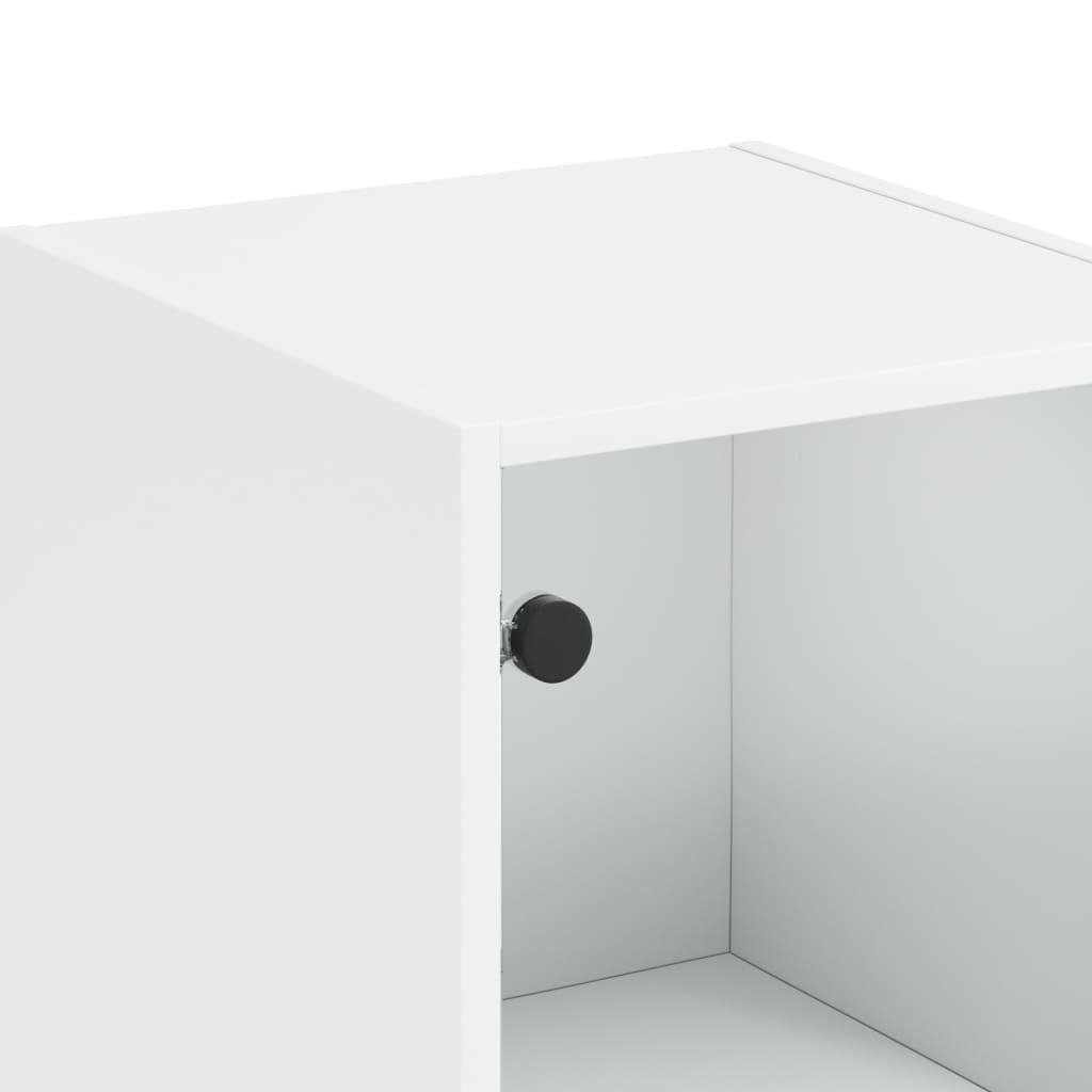 Hoge kast met glazen deur 35x37x142 cm wit is nu te koop bij PeponiXL, paradijselijk wonen!
