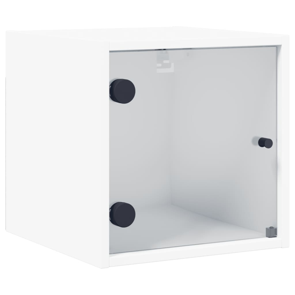 Nachtkastje met glazen deur 35x37x35 cm wit is nu te koop bij PeponiXL, paradijselijk wonen!