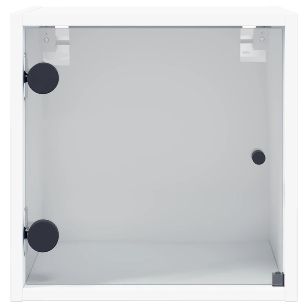 Nachtkastje met glazen deur 35x37x35 cm wit is nu te koop bij PeponiXL, paradijselijk wonen!
