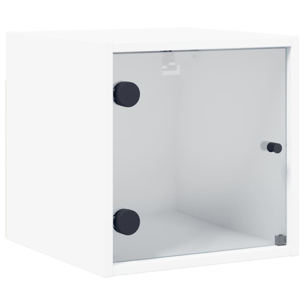Nachtkastjes met glazen deuren 2 st 35x37x35 cm wit is nu te koop bij PeponiXL, paradijselijk wonen!