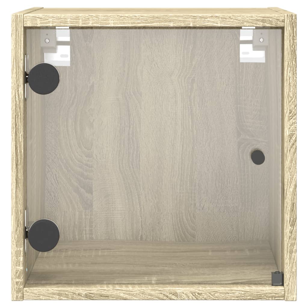Nachtkastjes met glazen deuren 2 st 35x37x35 cm sonoma eiken is nu te koop bij PeponiXL, paradijselijk wonen!
