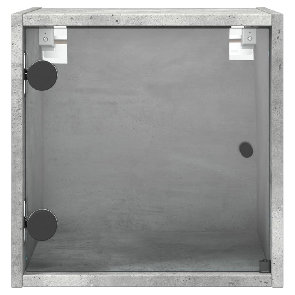 Nachtkastje met glazen deur 35x37x35 cm betongrijs is nu te koop bij PeponiXL, paradijselijk wonen!