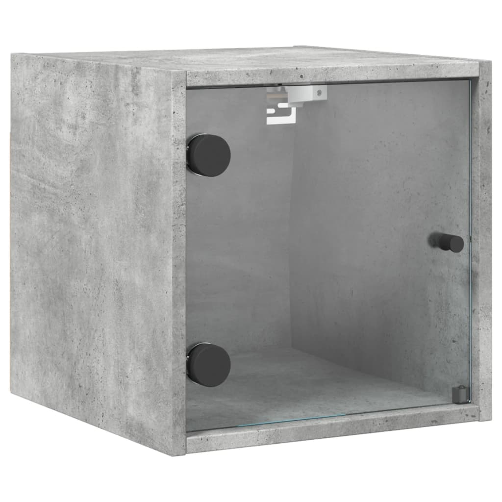 Nachtkastjes met glazen deuren 2 st 35x37x35 cm betongrijs is nu te koop bij PeponiXL, paradijselijk wonen!