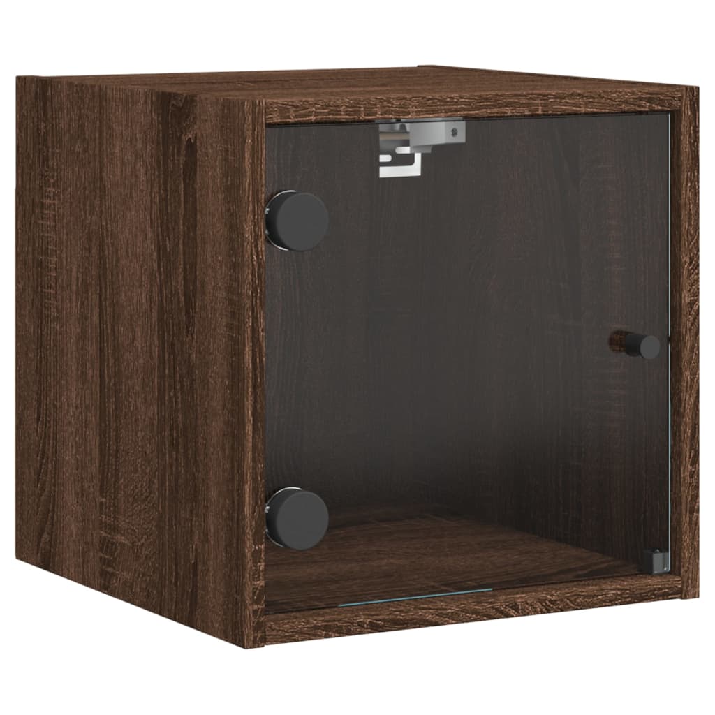 Nachtkastjes met glazen deuren 2 st 35x37x35 cm bruineikenkleur is nu te koop bij PeponiXL, paradijselijk wonen!