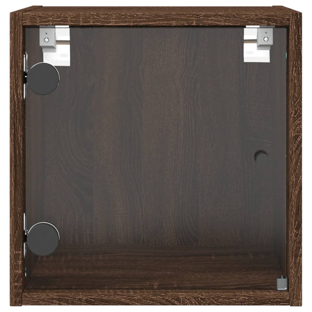 Nachtkastjes met glazen deuren 2 st 35x37x35 cm bruineikenkleur is nu te koop bij PeponiXL, paradijselijk wonen!