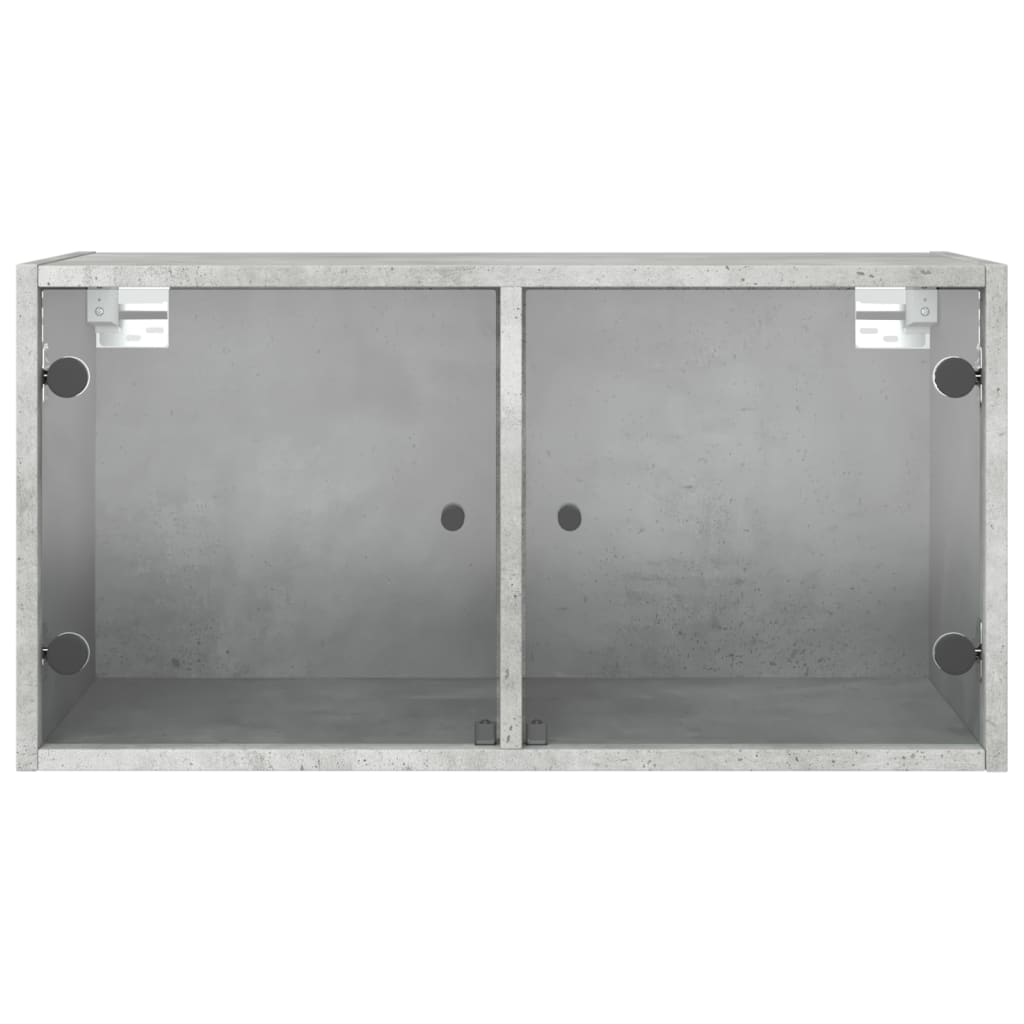Wandkast met glazen deuren 68,5x37x35 cm betongrijs is nu te koop bij PeponiXL, paradijselijk wonen!