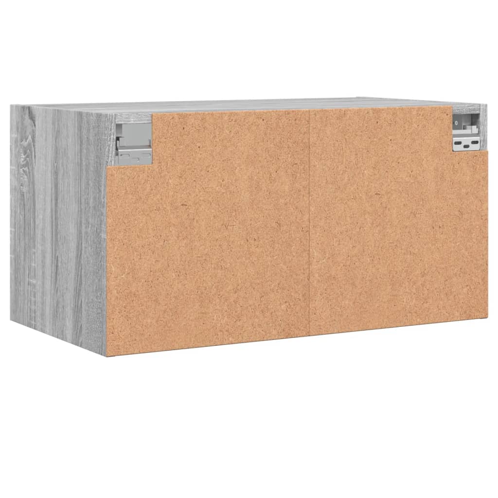 Wandkast met glazen deuren 68,5x37x35 cm grijs sonoma is nu te koop bij PeponiXL, paradijselijk wonen!