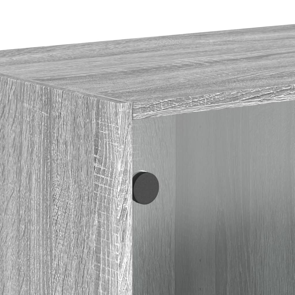Wandkast met glazen deuren 68,5x37x35 cm grijs sonoma is nu te koop bij PeponiXL, paradijselijk wonen!