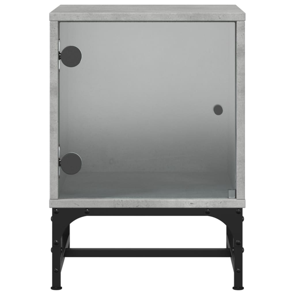 Nachtkastjes met glazen deuren 2 st 35x37x50 cm betongrijs is nu te koop bij PeponiXL, paradijselijk wonen!