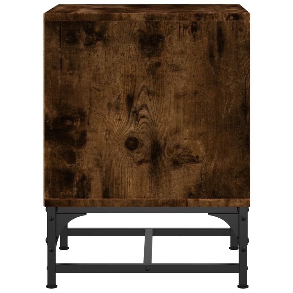 Nachtkastjes met glazen deuren 2 st 35x37x50 cm gerookt eiken is nu te koop bij PeponiXL, paradijselijk wonen!