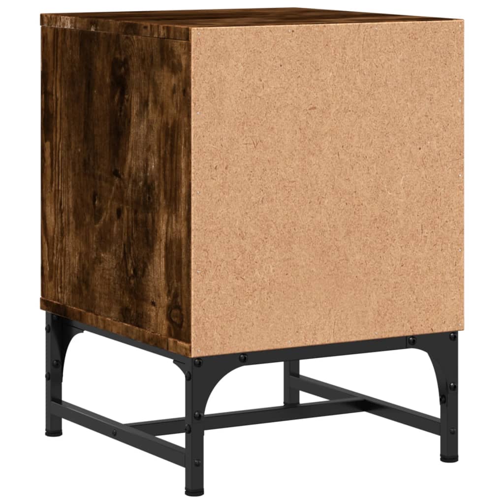 Nachtkastjes met glazen deuren 2 st 35x37x50 cm gerookt eiken is nu te koop bij PeponiXL, paradijselijk wonen!