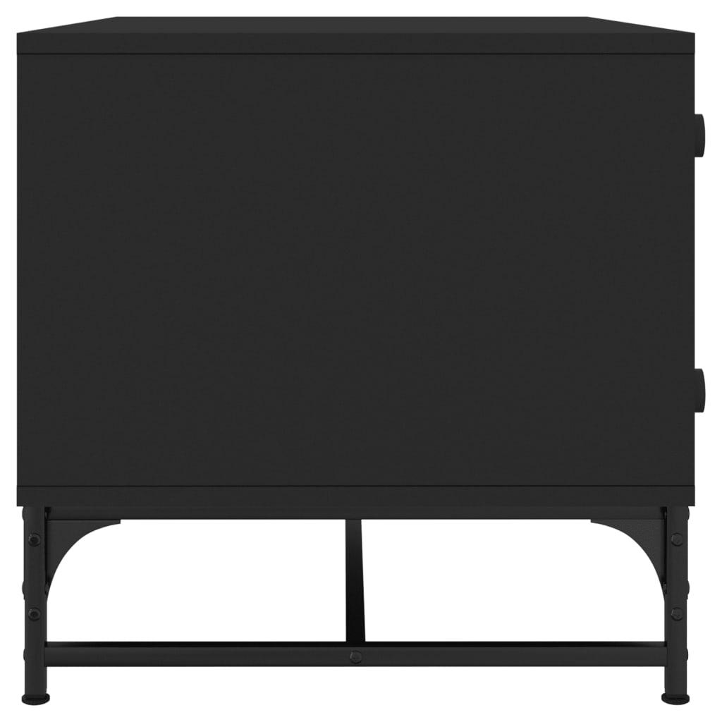 Salontafel met glazen deuren 68,5x50x50 cm zwart is nu te koop bij PeponiXL, paradijselijk wonen!
