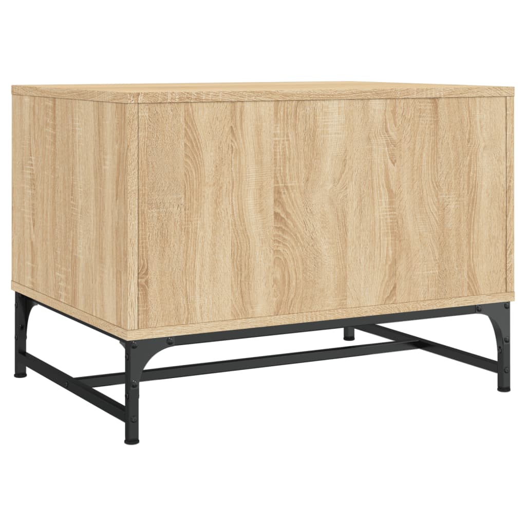 Salontafel met glazen deuren 68,5x50x50 cm sonoma eikenkleurig is nu te koop bij PeponiXL, paradijselijk wonen!