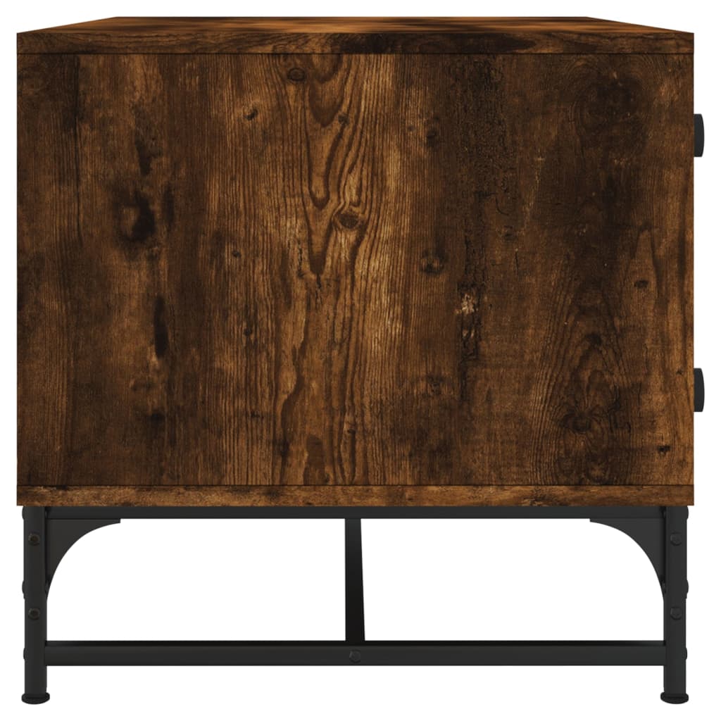 Salontafel met glazen deuren 68,5x50x50 cm gerookt eikenkleurig is nu te koop bij PeponiXL, paradijselijk wonen!
