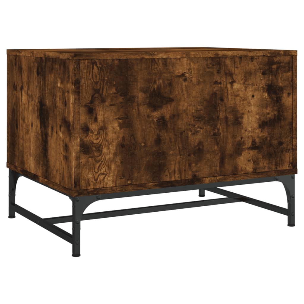 Salontafel met glazen deuren 68,5x50x50 cm gerookt eikenkleurig is nu te koop bij PeponiXL, paradijselijk wonen!