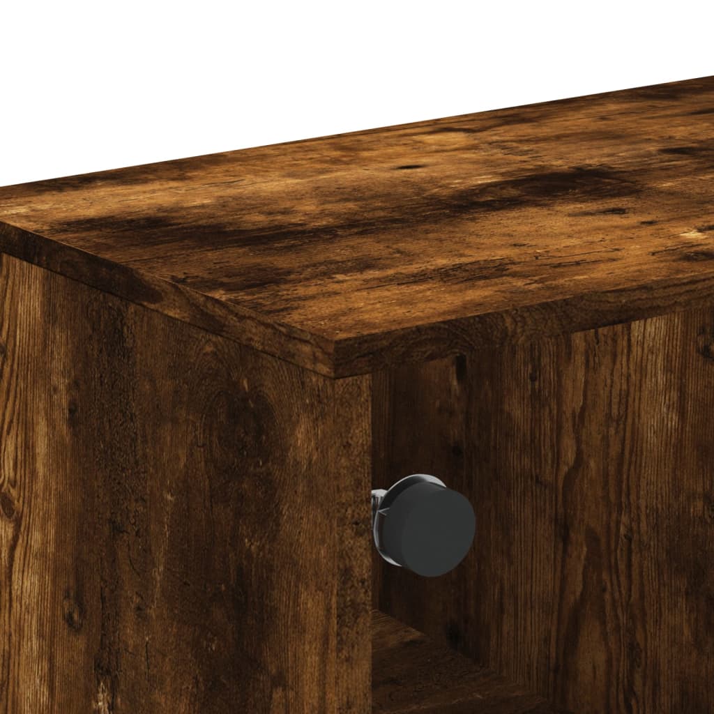 Salontafel met glazen deuren 68,5x50x50 cm gerookt eikenkleurig is nu te koop bij PeponiXL, paradijselijk wonen!