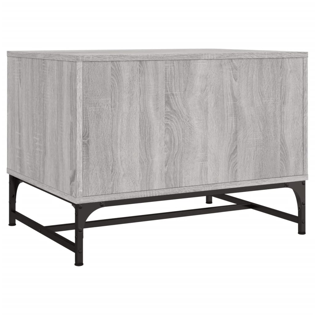 Salontafel met glazen deuren 68,5x50x50 cm grijs sonoma eiken is nu te koop bij PeponiXL, paradijselijk wonen!