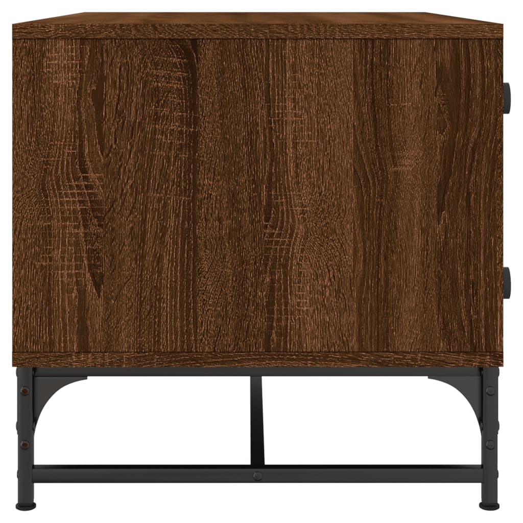 Salontafel met glazen deuren 68,5x50x50 cm gerookt eikenkleurig is nu te koop bij PeponiXL, paradijselijk wonen!