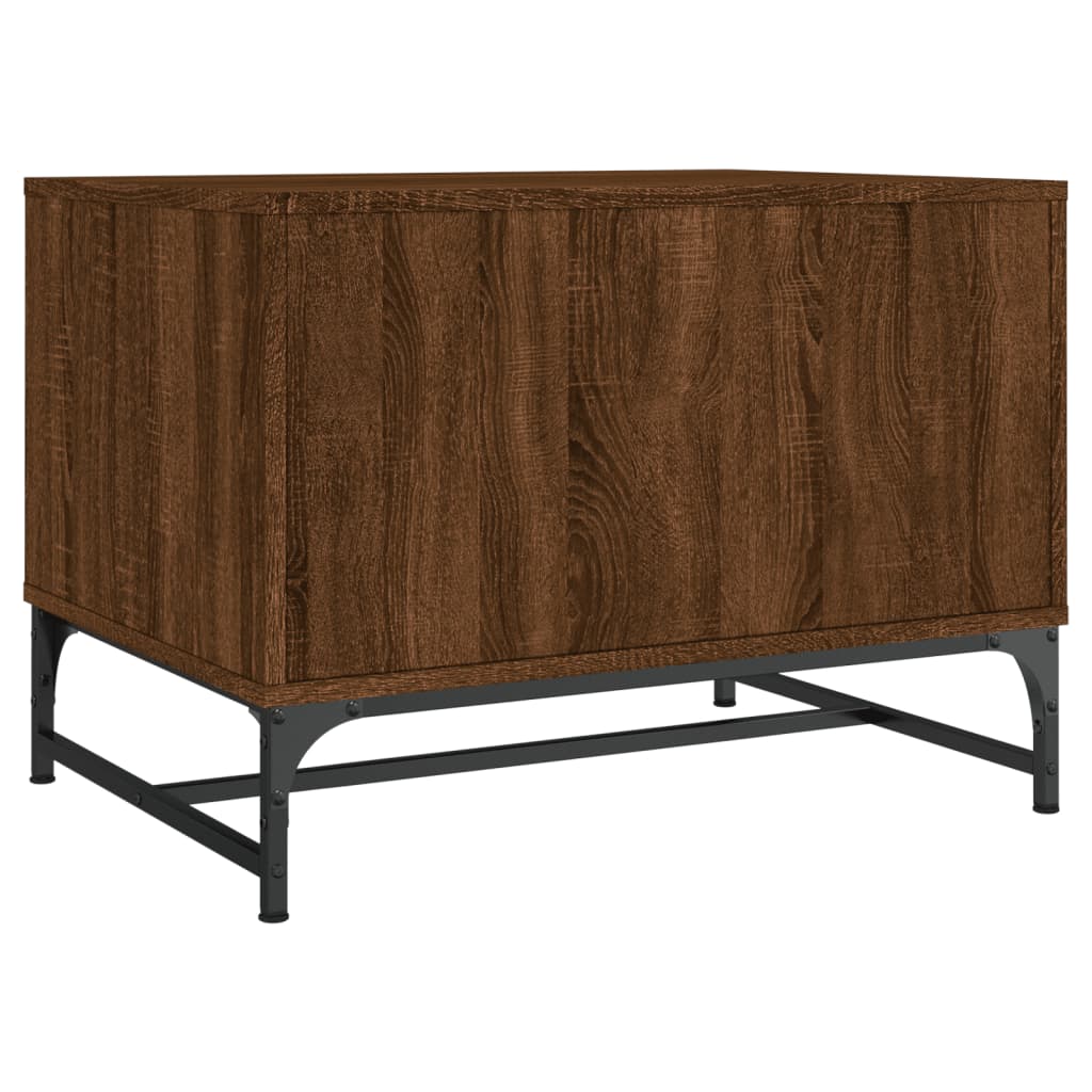 Salontafel met glazen deuren 68,5x50x50 cm gerookt eikenkleurig is nu te koop bij PeponiXL, paradijselijk wonen!