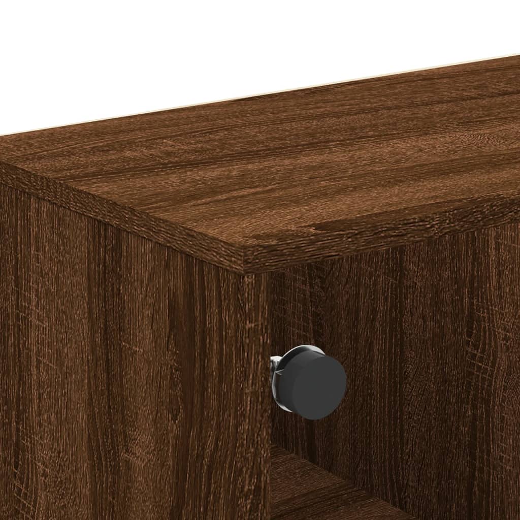 Salontafel met glazen deuren 68,5x50x50 cm gerookt eikenkleurig is nu te koop bij PeponiXL, paradijselijk wonen!