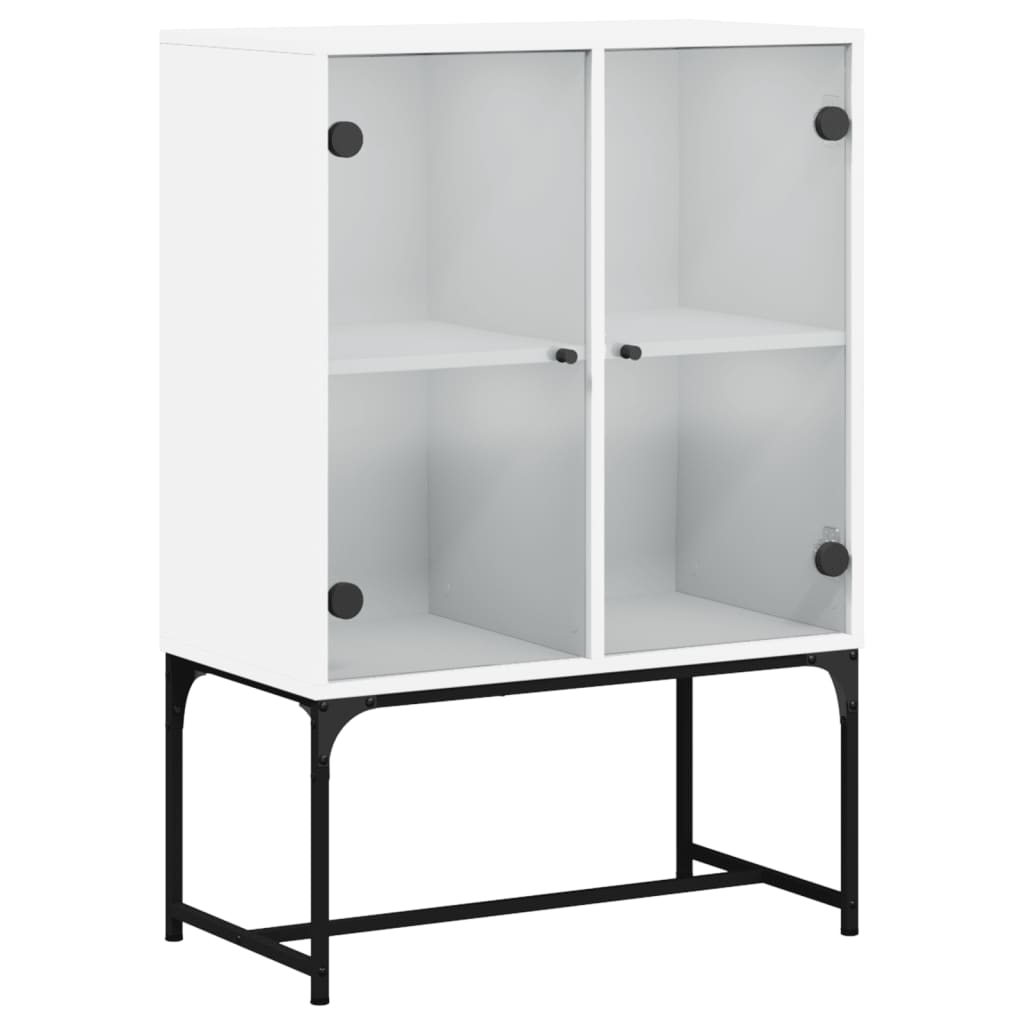 Bijzetkast met glazen deuren 69x37x100 cm wit is nu te koop bij PeponiXL, paradijselijk wonen!