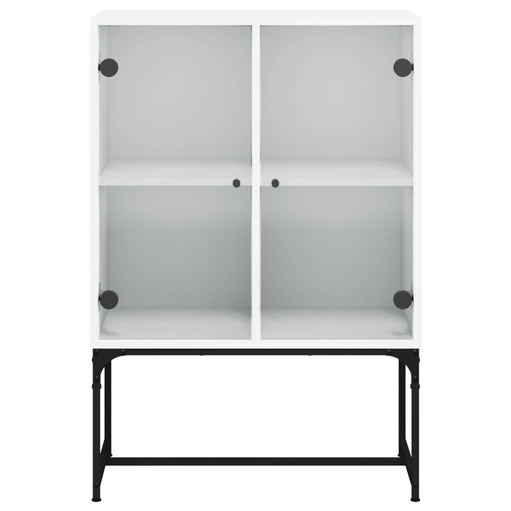 Bijzetkast met glazen deuren 69x37x100 cm wit is nu te koop bij PeponiXL, paradijselijk wonen!