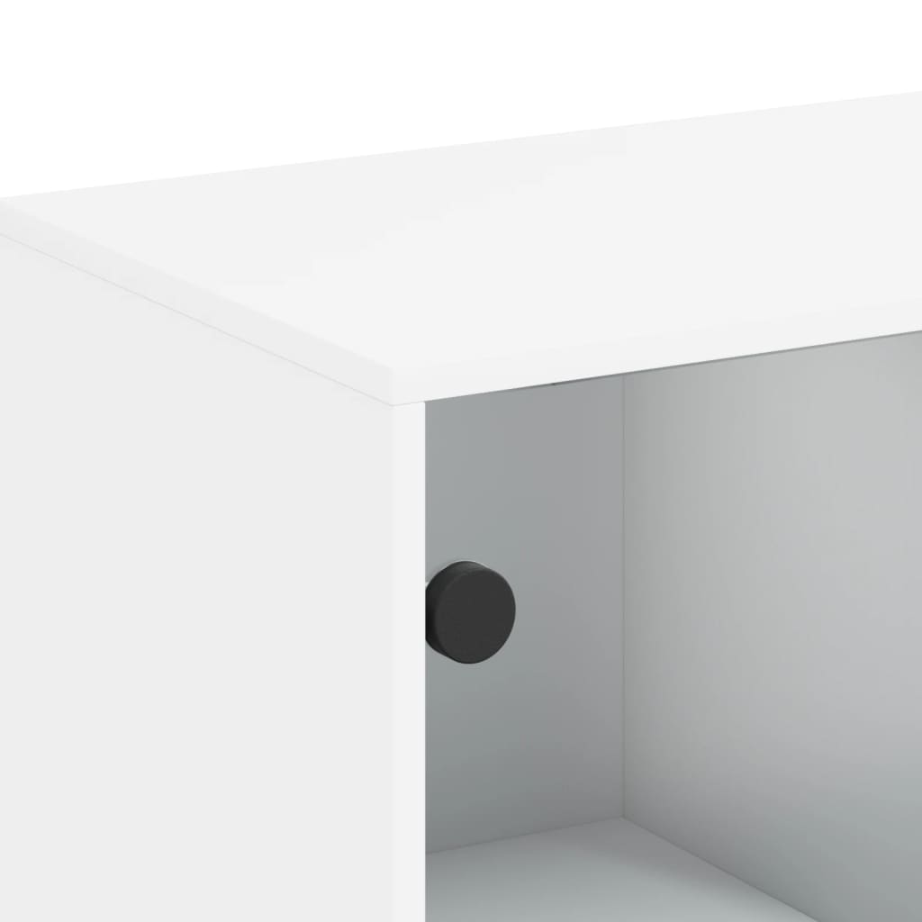 Bijzetkast met glazen deuren 69x37x100 cm wit is nu te koop bij PeponiXL, paradijselijk wonen!