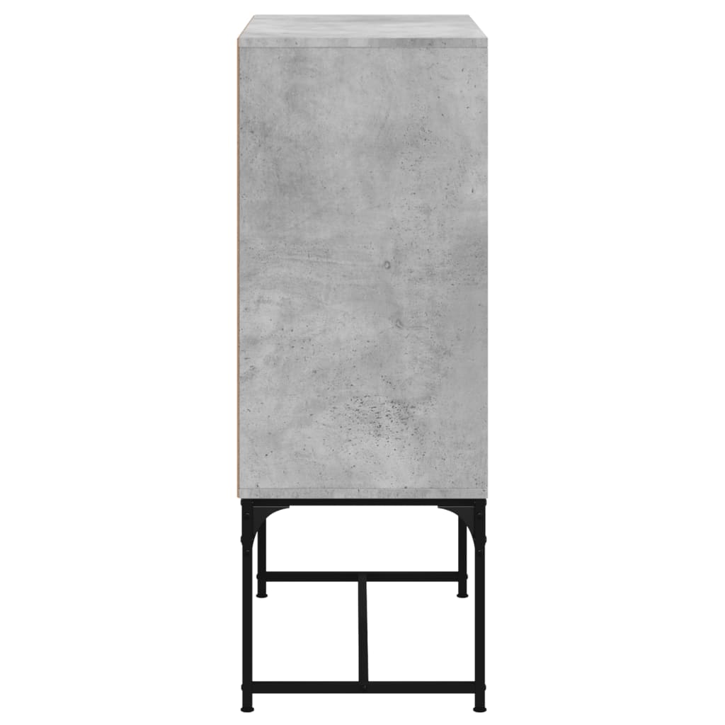Bijzetkast met glazen deuren 69x37x100 cm betongrijs is nu te koop bij PeponiXL, paradijselijk wonen!